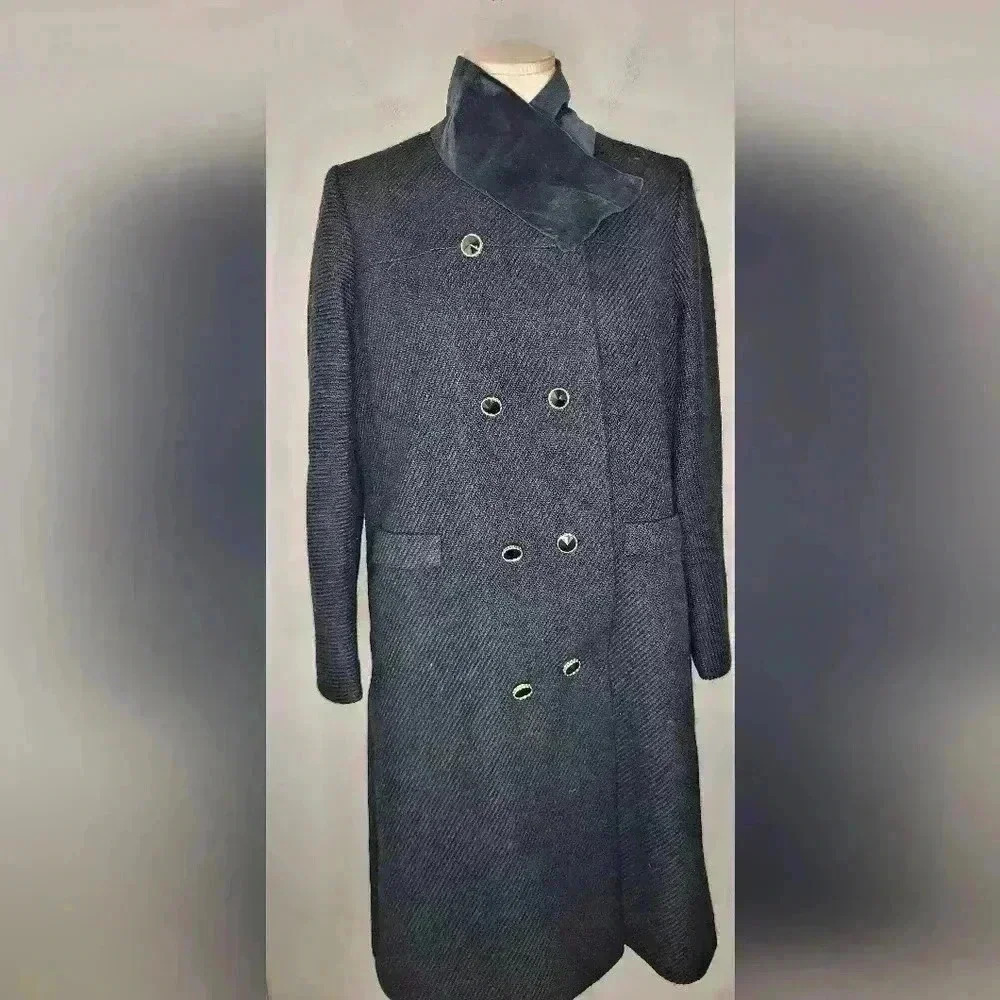 Vintage Town and Country Long Black Union Made Coat Womens